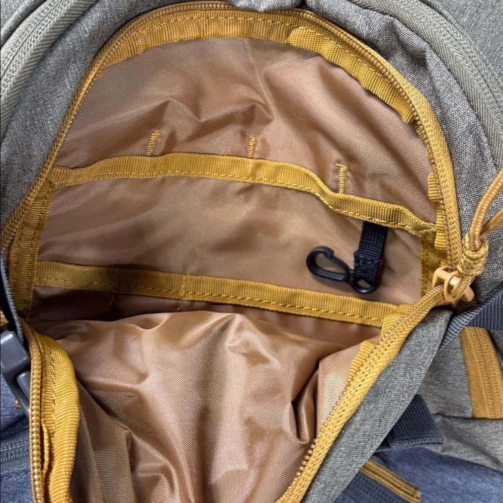 Volcom Academy many pocket Olive and Gray Backpack bag